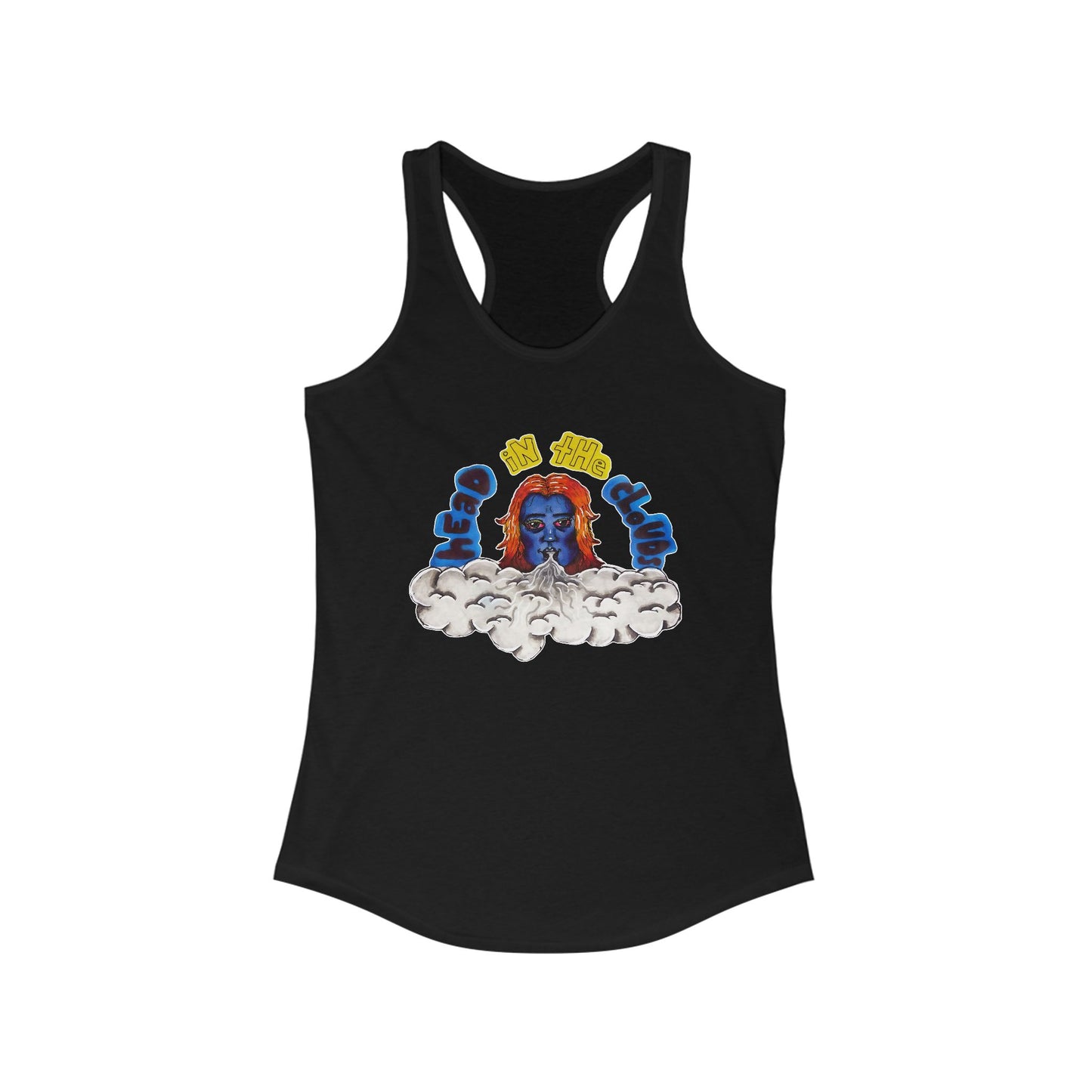 HEAD IN THE CLOUDS Tank Top - Hand Drawing Design Turned Digital