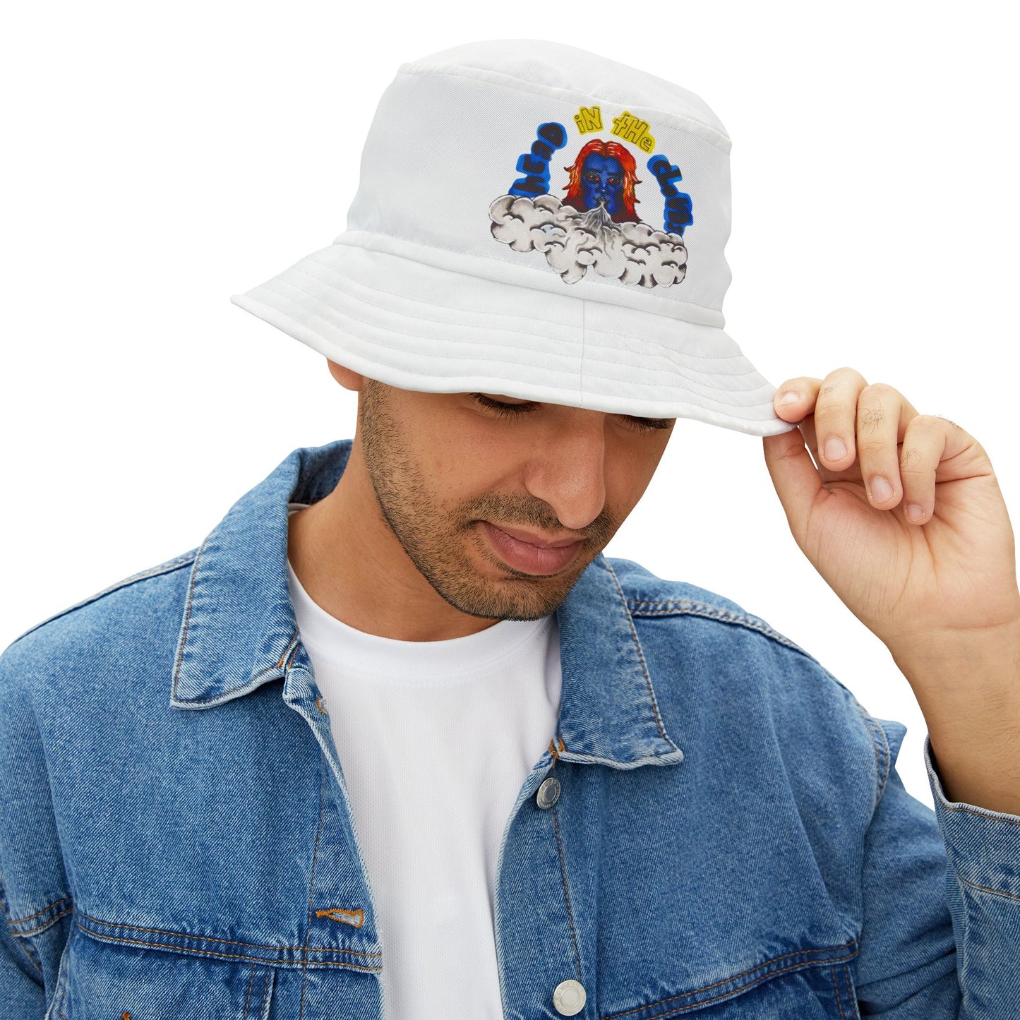 HEAD IN THE CLOUDS Bucket Hat - Hand Drawing Design